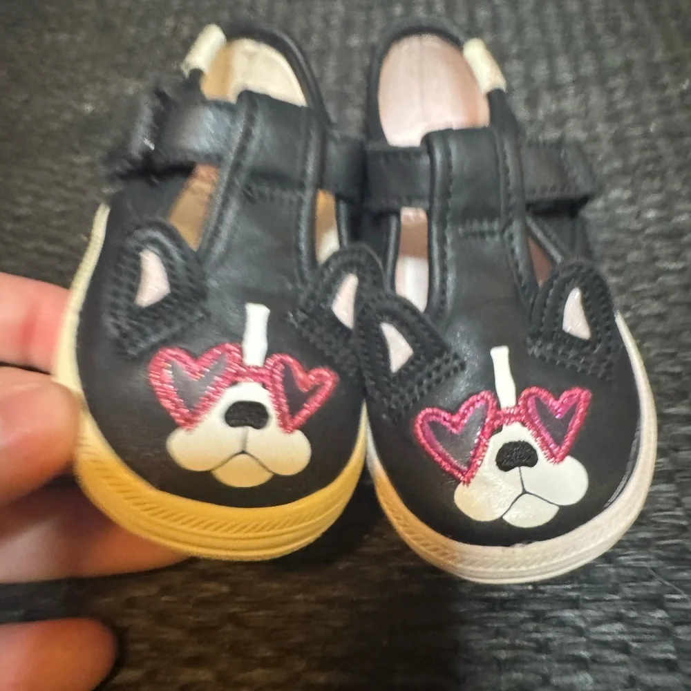 Keds Collab with Kate Spade Black and Pink Baby Walker Shoes